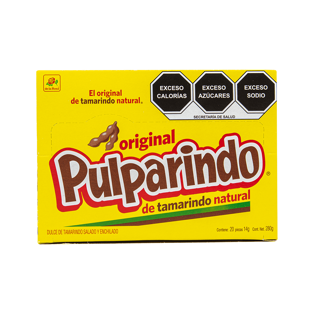 Pulparindo original con 20 piezas.