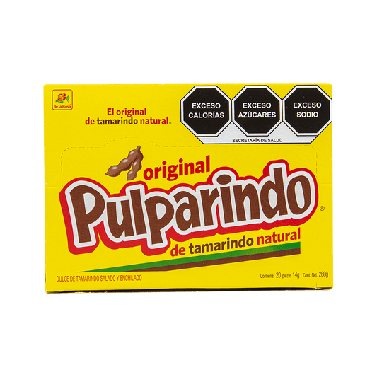 Pulparindo original con 20 piezas.